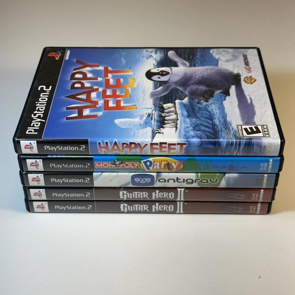 Sony Other - PlayStation 2 Video Games Bundle - Happy Feet, Guitar Hero, Monopoly Party